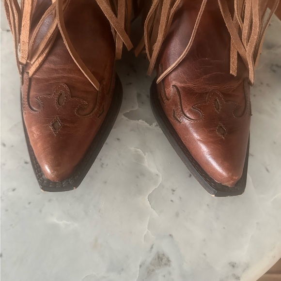 Dingo brown fringe cowboy boots 7 - Picture 6 of 15
